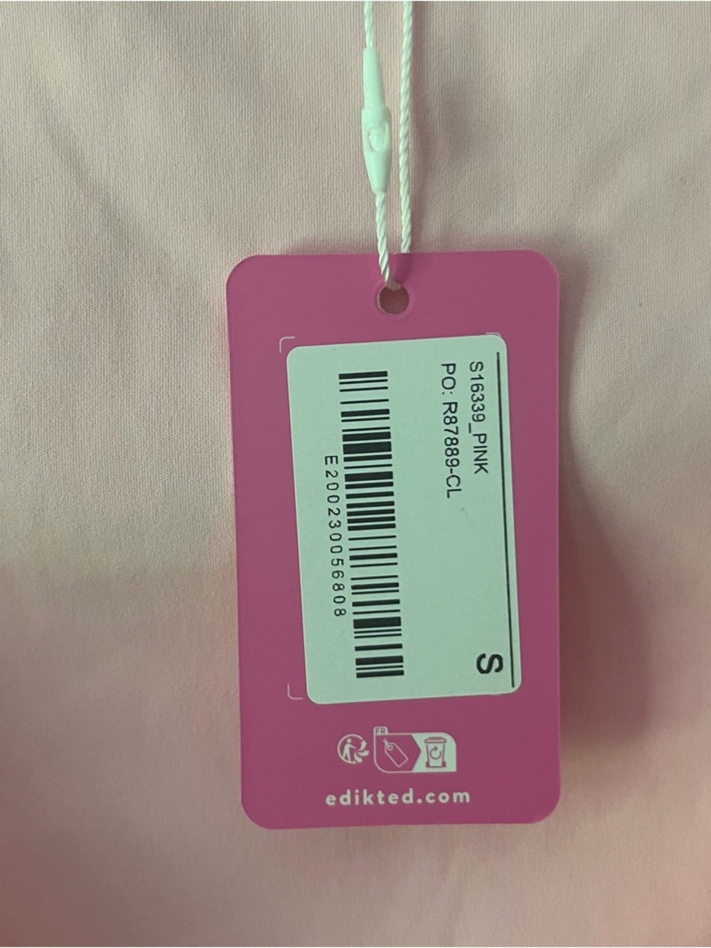 Edikted Katie V-Neck Top Small Light Pink Baby Tee Plunge NEW - Picture 5 of 7
